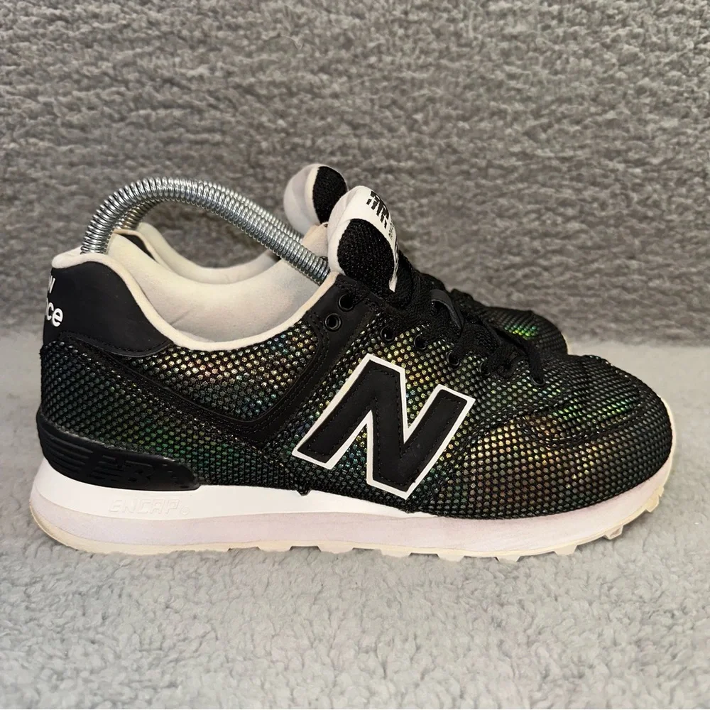 New Balance 574 WL574UBA Shoes Black Luminescent Mermaid Women's 8 Sneakers - Picture 9 of 10